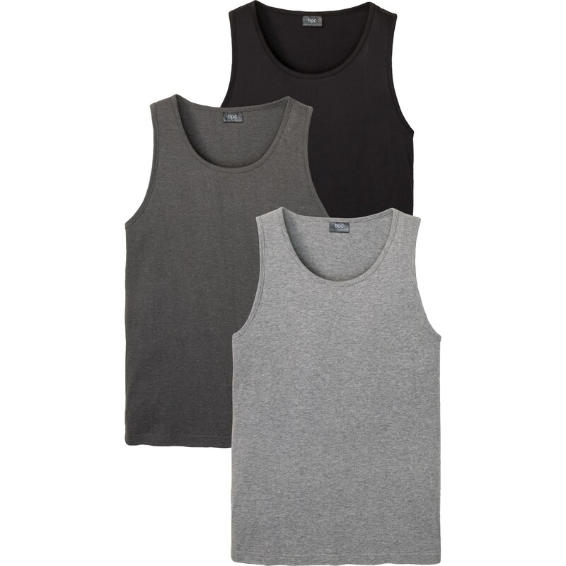 bonprix Tielko (3 ks v balení), farba šedá 48386630