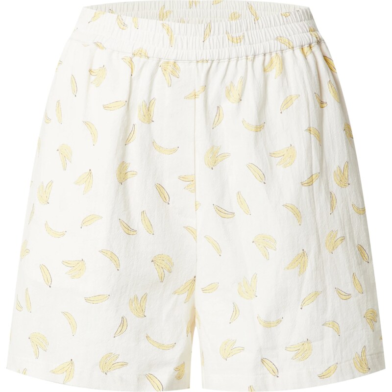 EDITED Nohavice TARA pastelovo žltá / biela ako vlna 35274002