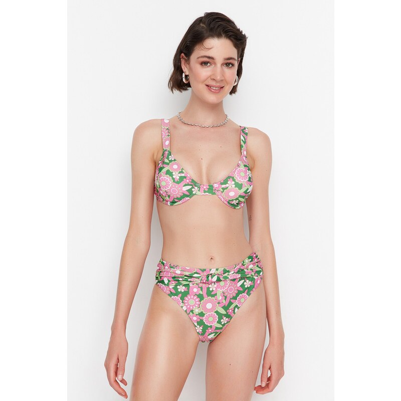 Trendyol Pink Floral Print Bikini Bottoms 54997921