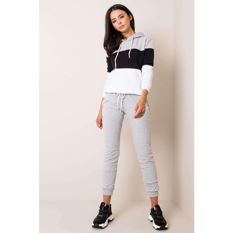 MladaModa Trojfarebná tepláková súprava Evvie šedá 33142037