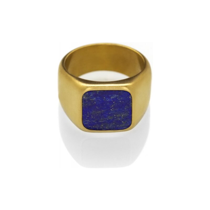 Lápis lazuli prsteň pre mužov - zlatý Trimakasi