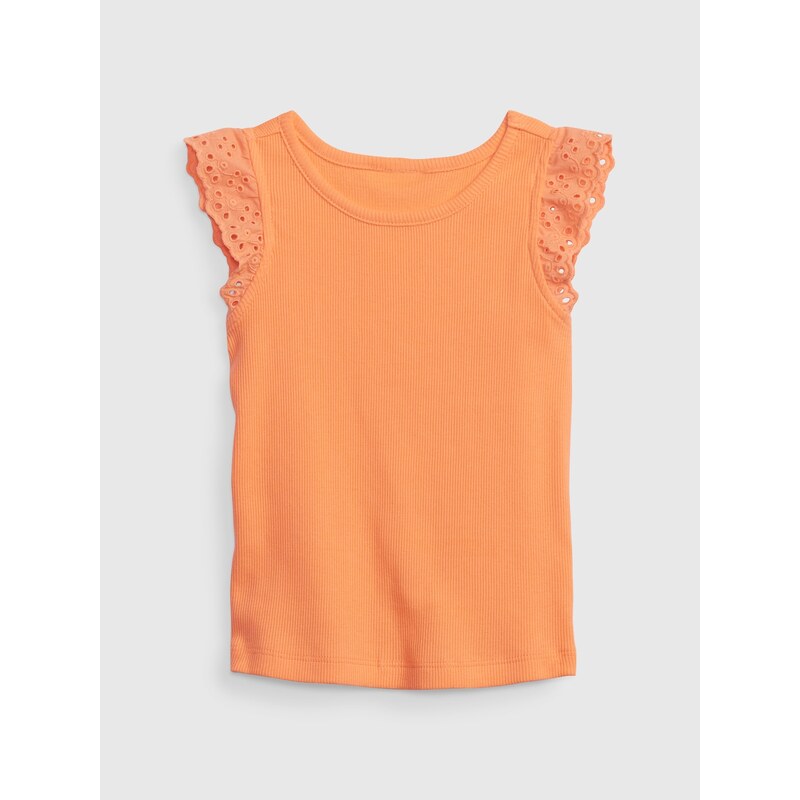 Oranžové dievčenské tielko s volánom GAP 50531939