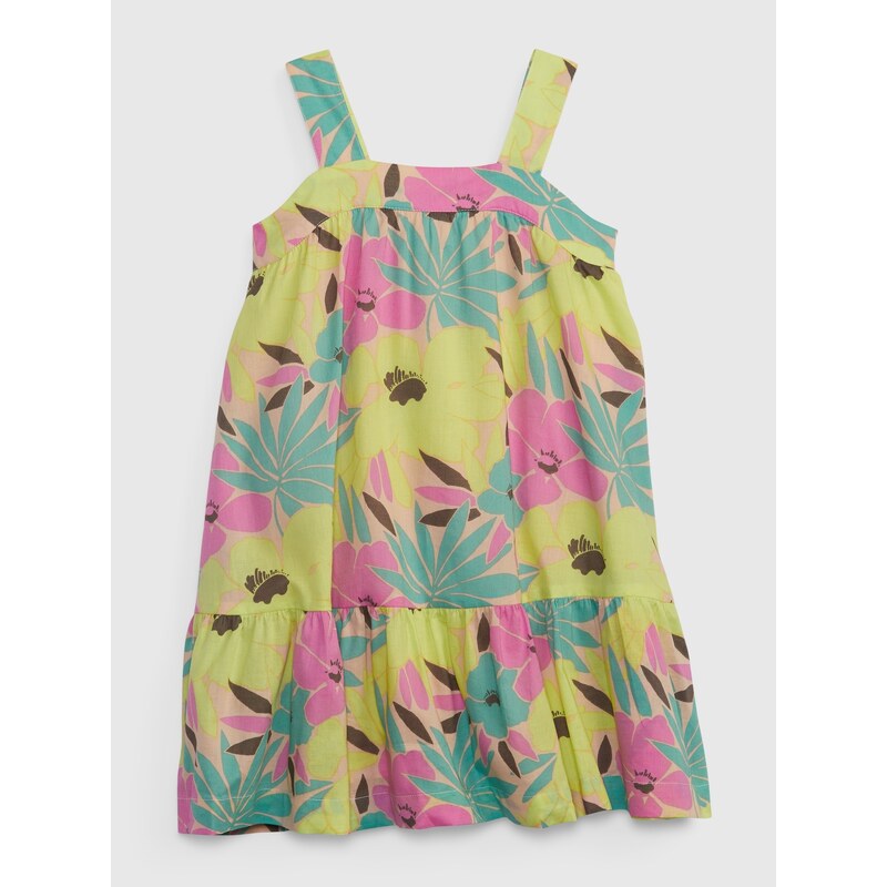 Farebné dievčenské kvetované šaty na ramienka GAP 50513737