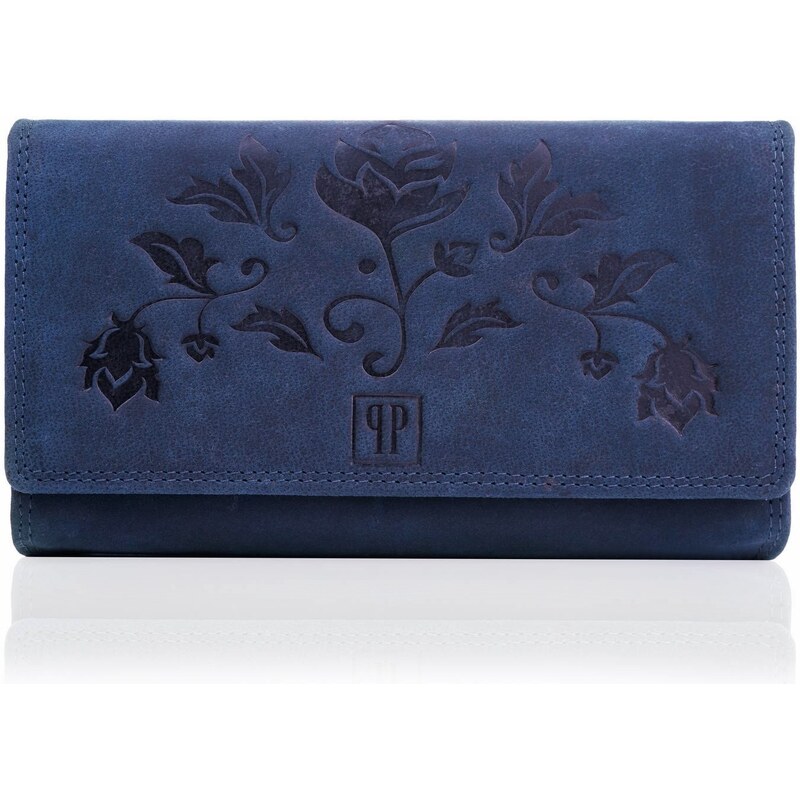 PAOLO PERUZZI Dámska kožená peňaženka | modrá T-05-DB 33297258