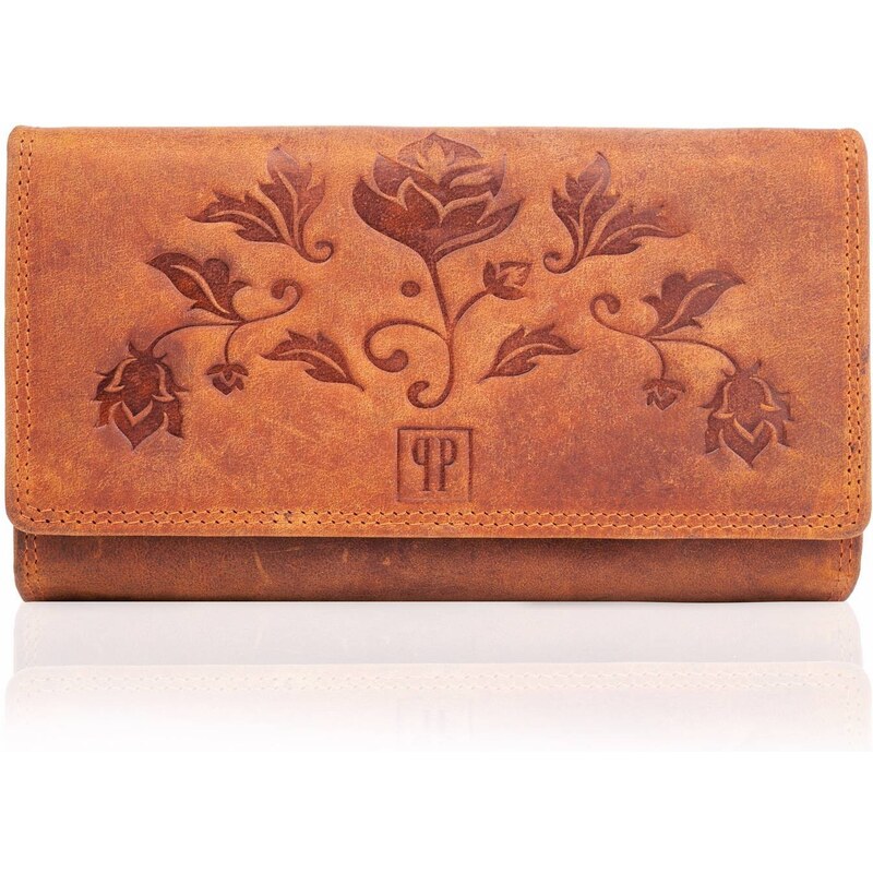 PAOLO PERUZZI Dámska kožená peňaženka | oranžová T-05-OR 33297259