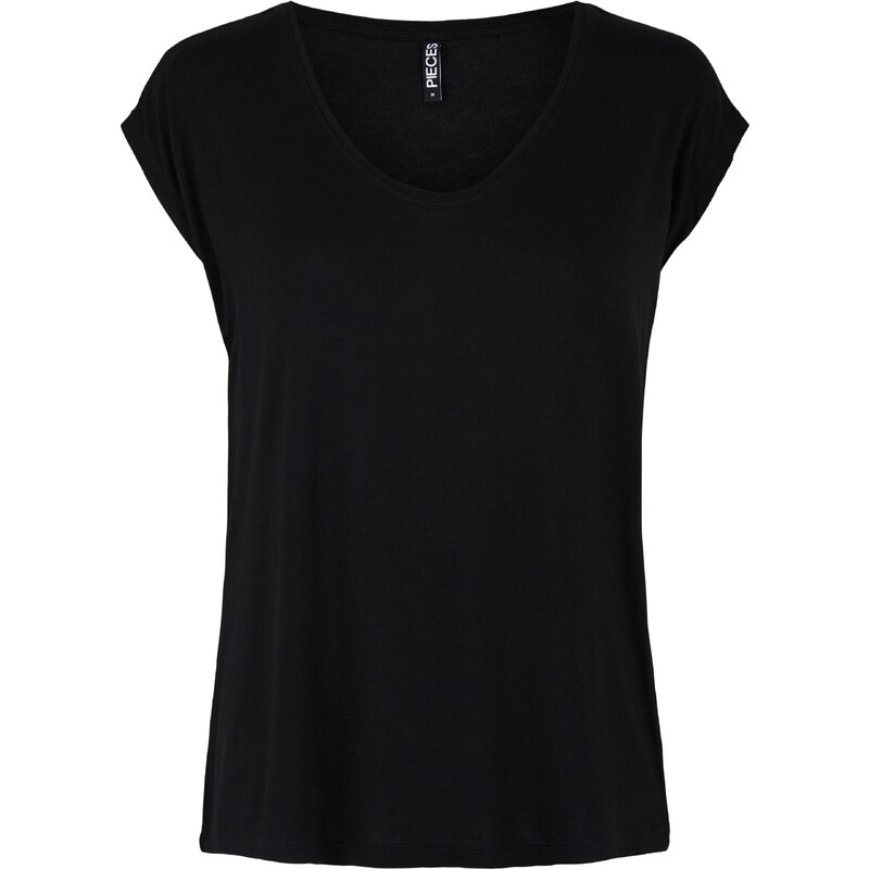 PIECES Tričko Billo čierna / biela 11976374