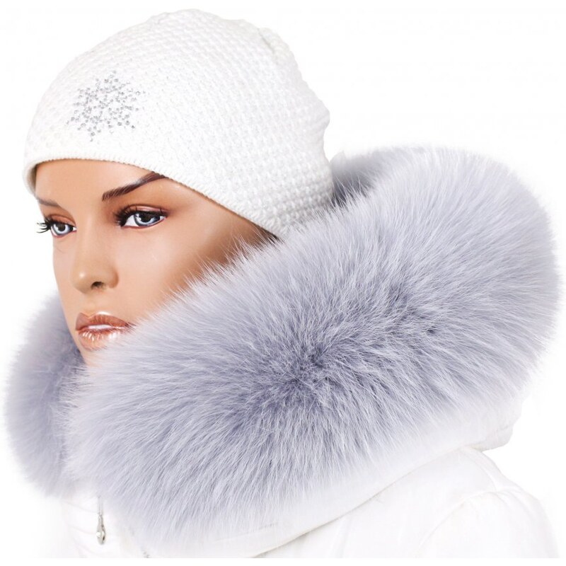 Sikora Kožušinový lem na kapucňu - líška zafír L 14 (75 cm) 15135786