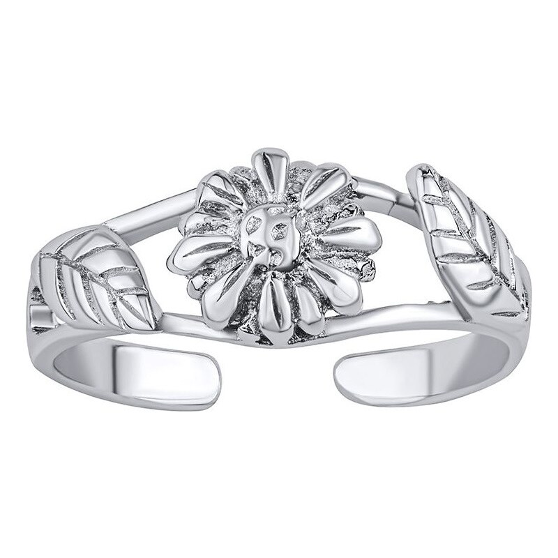 Silvego Otvorený strieborný prsteň na nohu kvetina Akira PRM11671R 66582471