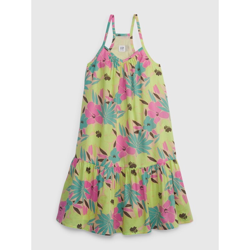 Farebné dievčenské šaty na ramienka kvetované GAP 50531947
