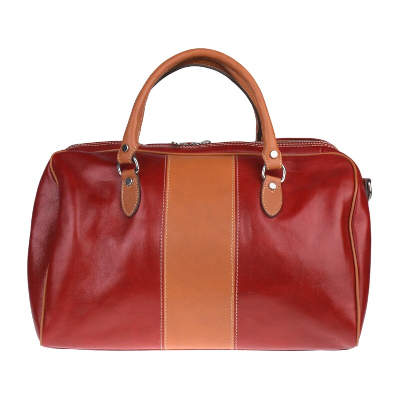 Kožená cestovná taška Tiberius Rossa Camel červená NovaKabelka.sk 33515392