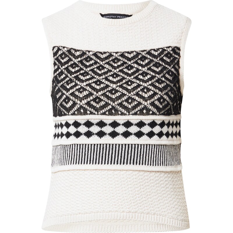 Dorothy Perkins Vyšívaný top čierna / biela 66056822