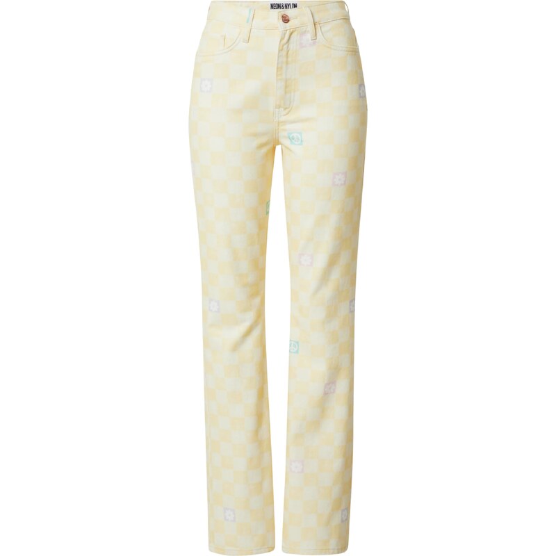 NEON & NYLON Nohavice CRAY tyrkysová / svetložltá / pastelovo fialová 54232254