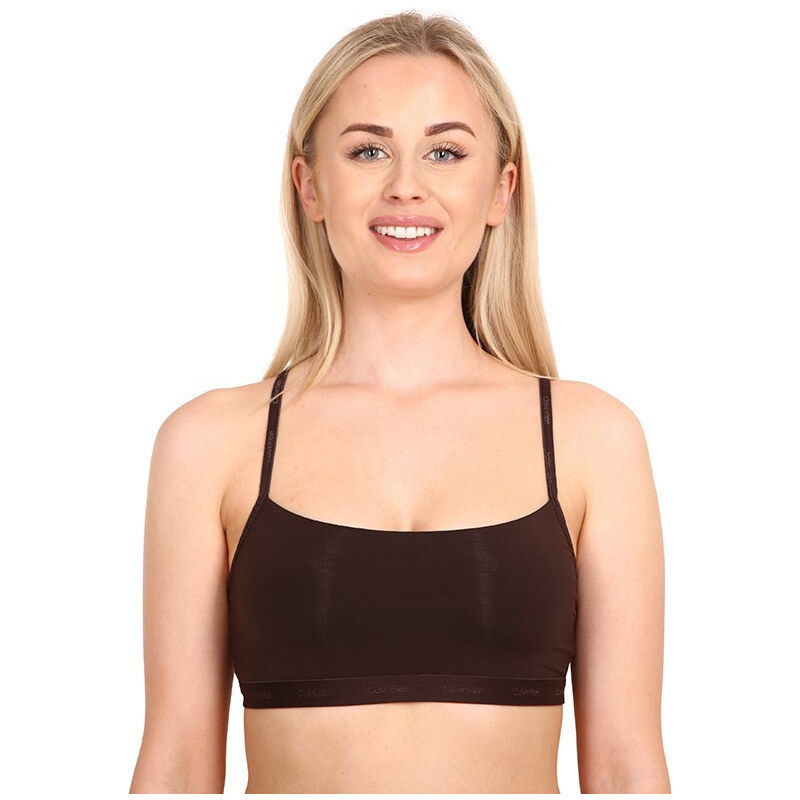 Dámska podprsenka Calvin Klein tmavo hnedá (QF6757E-BCK) 32901499