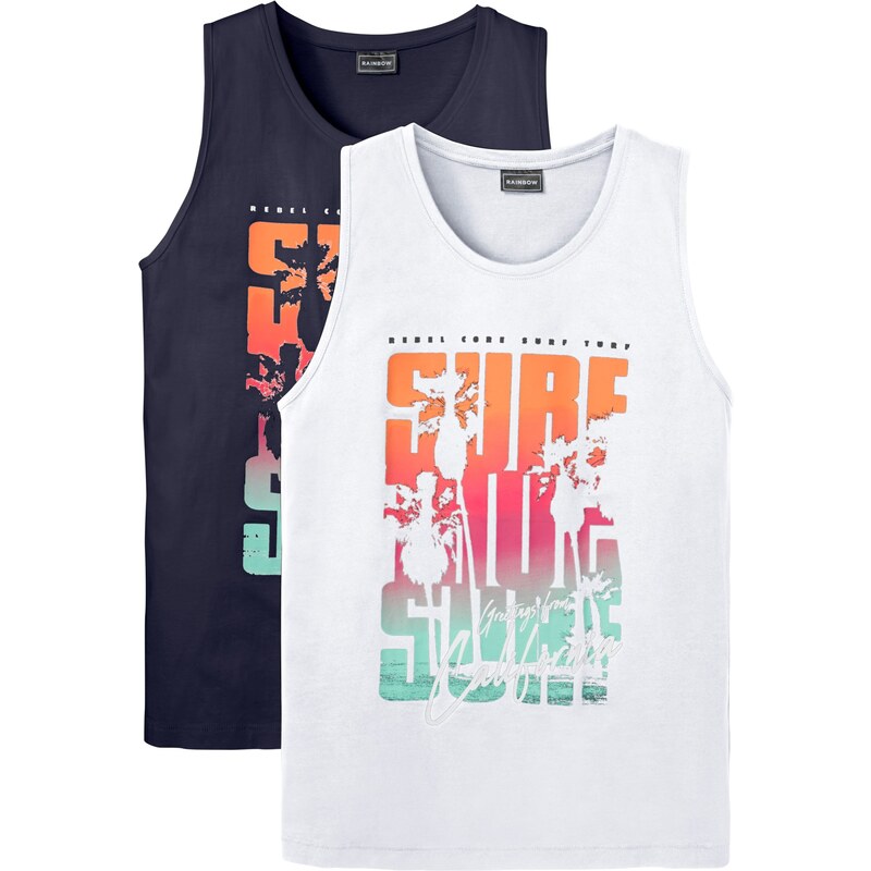 bonprix Tielko (2 ks), Slim Fit, farba modrá 44740187