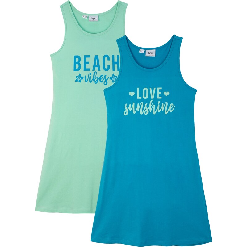 bonprix Džersejové šaty (2 ks), z čistej bio bavlny, farba modrá 44749676