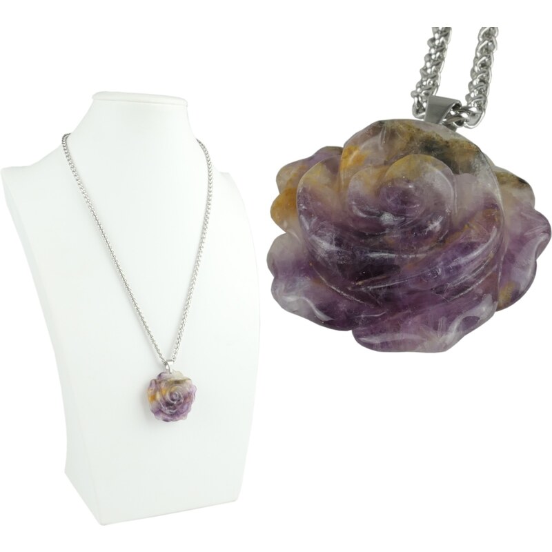 CITY STORM Retiazka s príveskom Kvet z prírodného polodrahoakamu 66889237