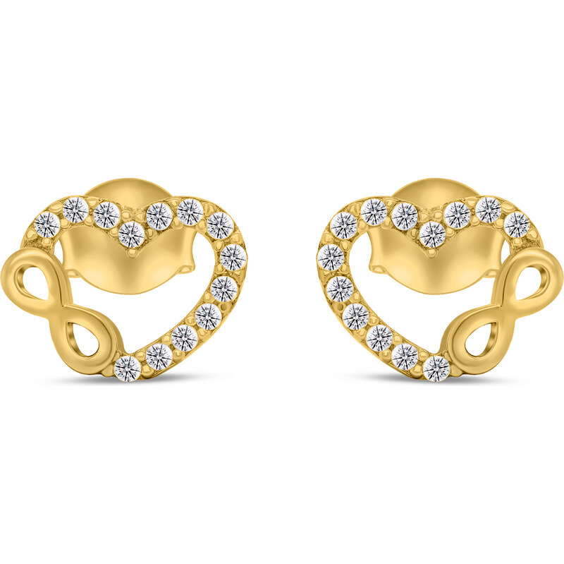 Brilio Silver Pôvabné pozlátené náušnice srdiečka EA359Y 66582018