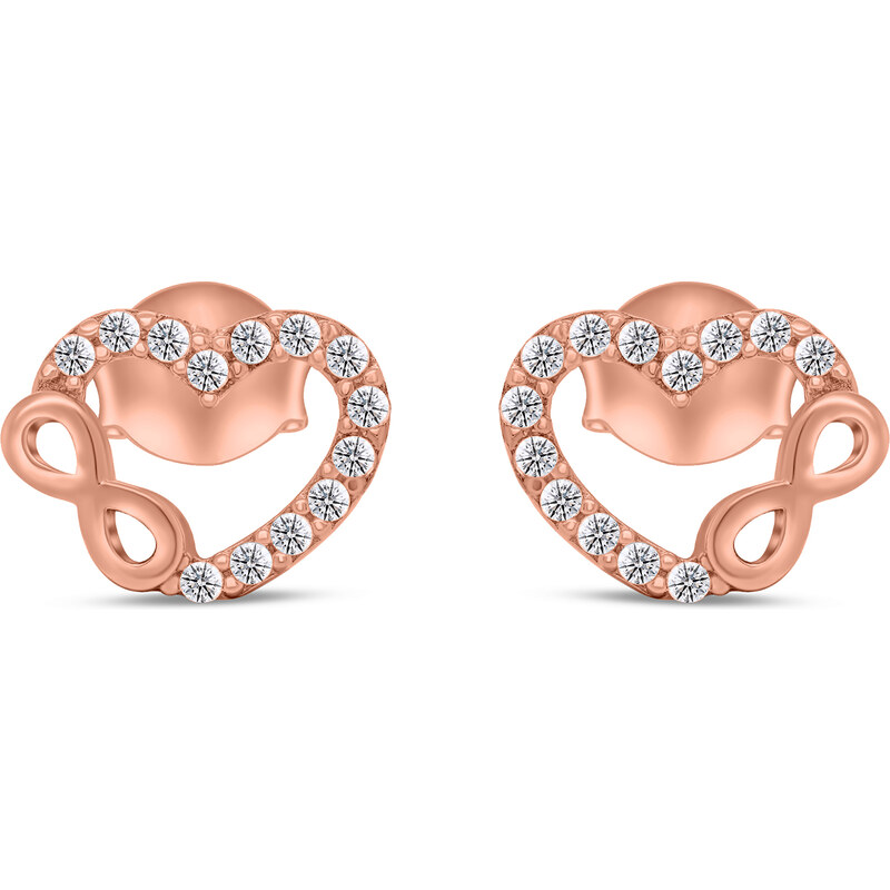 Brilio Silver Pôvabné pozlátené náušnice srdiečka EA359R 66589453