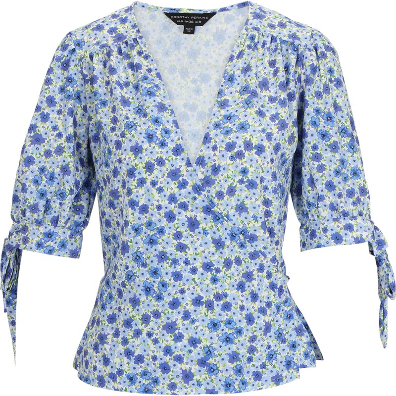 Dorothy Perkins Blúzka Ditsy modrá / svetlomodrá / svetlozelená / 54232476