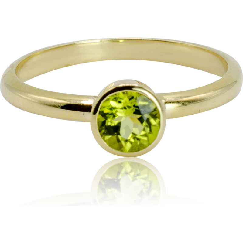 Goldie Zlatý prsteň s olivínom LRG707.KL