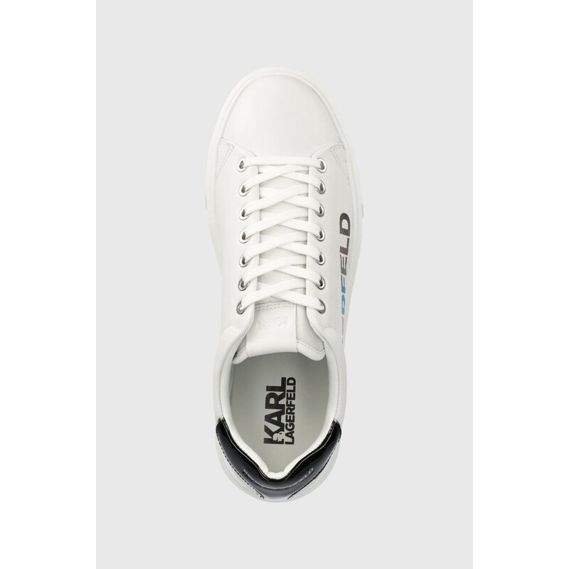 Kožené tenisky Karl Lagerfeld Maxi Kup biela farba