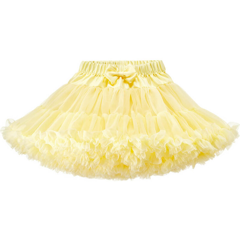 Dievčenská sukňa dolly štýl citrónová TUTU