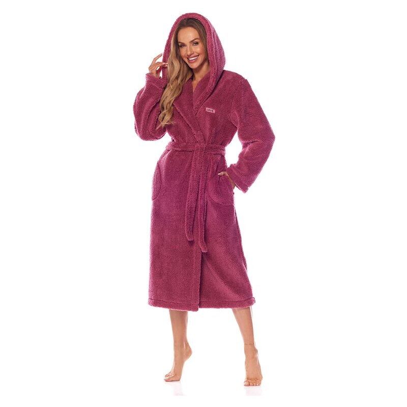 L&L Dámsky župan Brandi malinový s výšivkou love 33607246