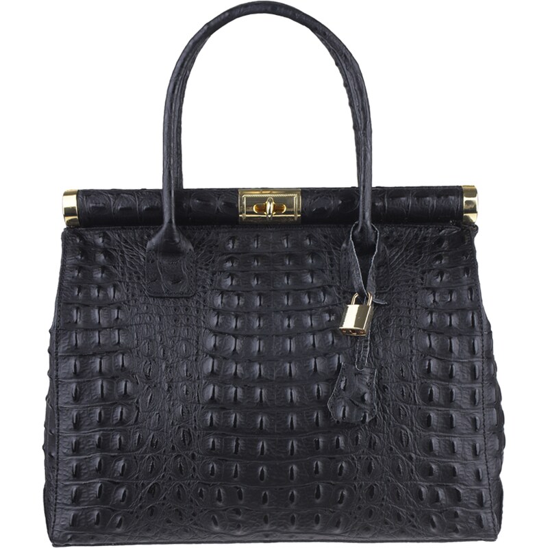 Čierna kožená talianska kabelka Laureta Nera Cocco II NovaKabelka.sk 381890