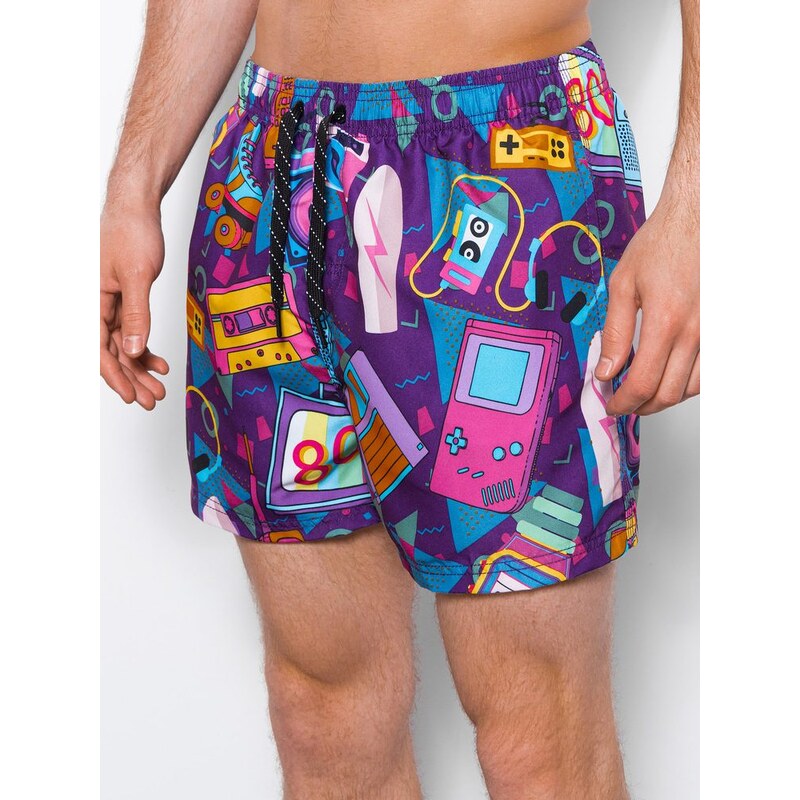 Buďchlap Veselé fialové plavky s retro potlačou W318 68962297