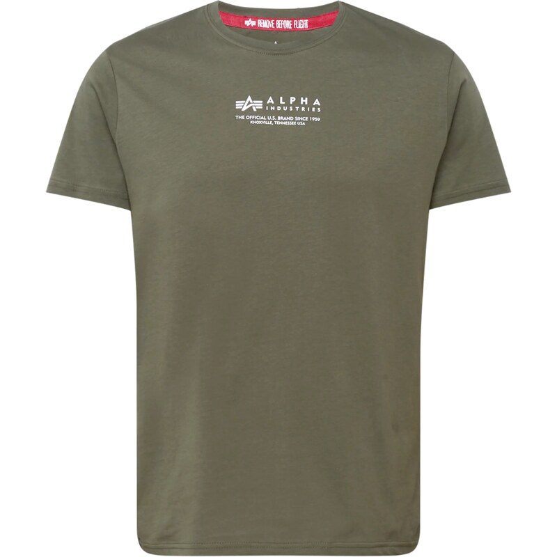 ALPHA INDUSTRIES Tričko olivová / biela 66608558