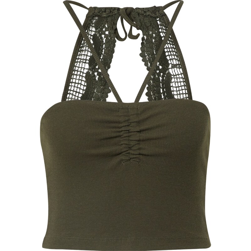ABOUT YOU Vyšívaný top Betty kaki 54232598