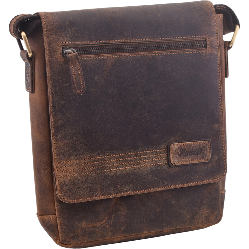 Mercucio Pánske kožené crossbody tmavohnedý hunter 250853 64524509