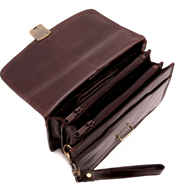 Mercucio Kožená etue taška čokoládová 3711572