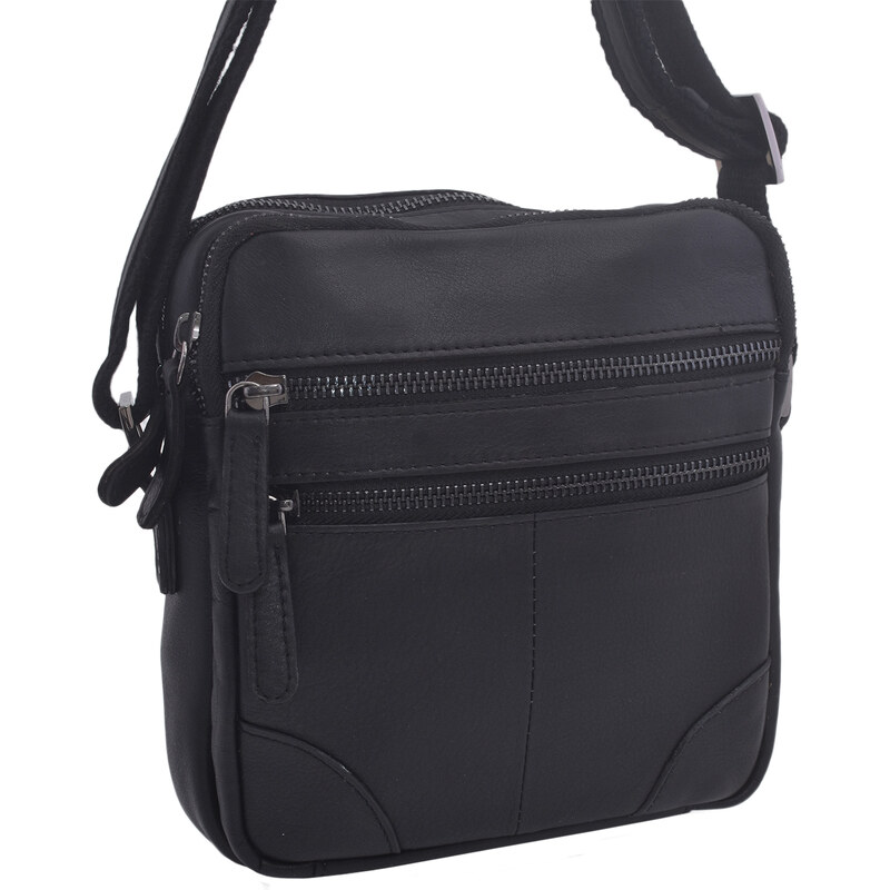 Mercucio Pánske kožené crossbody čierna nappa 250849 64524492