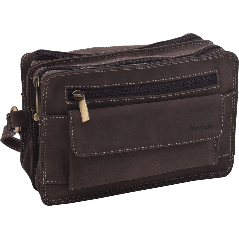 Mercucio Kožená etue taška hnedá 250111 64507417