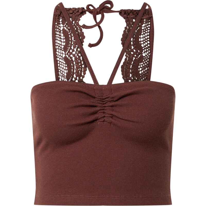 ABOUT YOU Vyšívaný top Betty hnedá 34062493