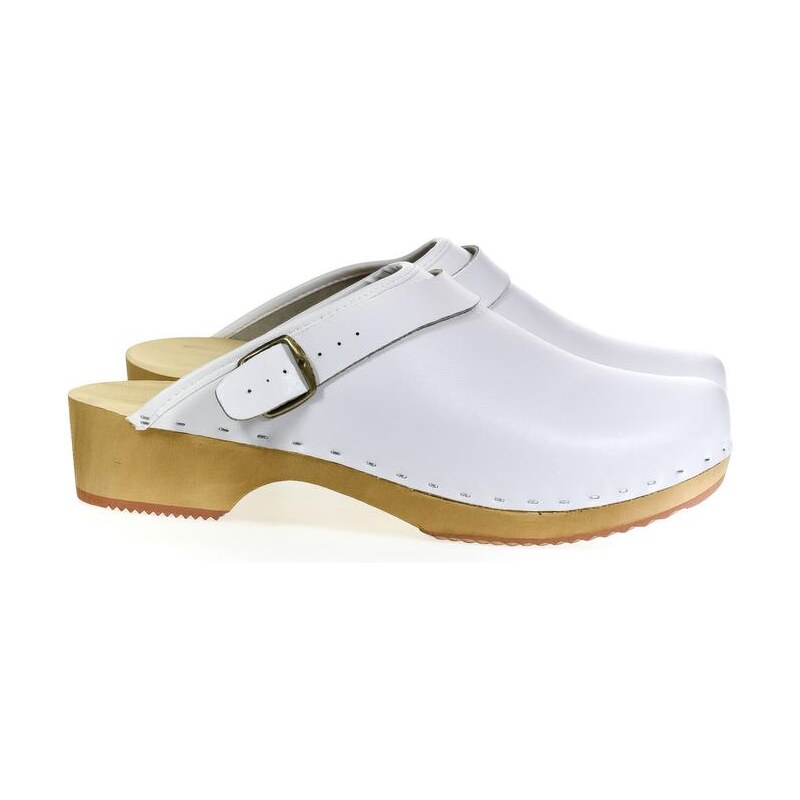 JOHN-C Pánske kožené biele dreváky BROWNS 33859336