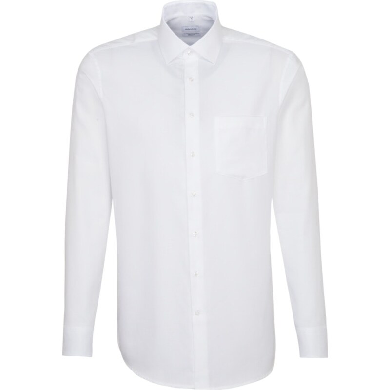 Pánská popelínová elegantní bílá non iron košile s dlouhým rukávem 34898925