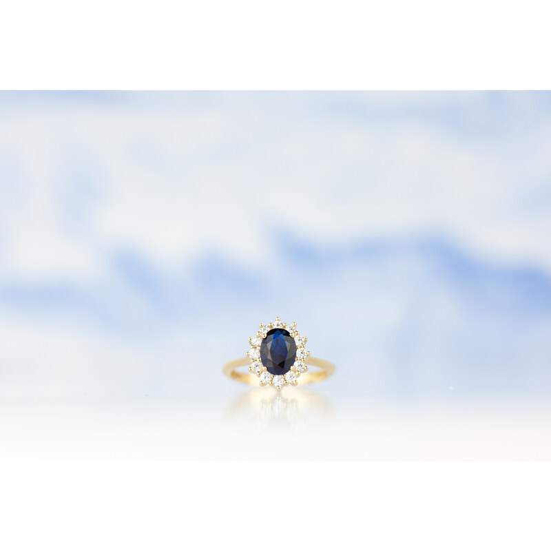 Lillian Vassago Prsteň z kombinovaného zlata so syntetickým zafírom 41303349