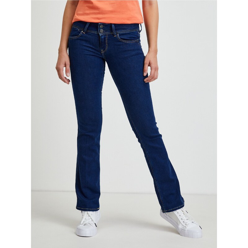 Pepe Jeans Tmavomodrý dámsky rozšírený strih džínsy džínsy Grace - 50612334