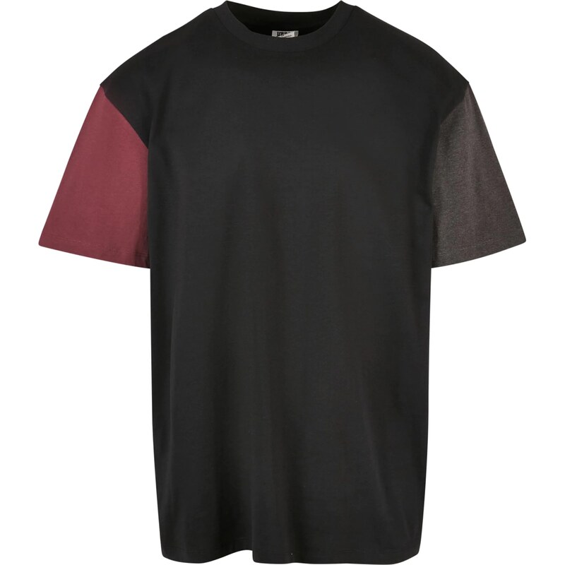 Urban Classics Tričko tmavohnedá / pastelovo červená / čierna 66297474