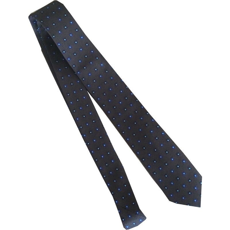 Hnedá kravata s modrým vzorom Seidensticker