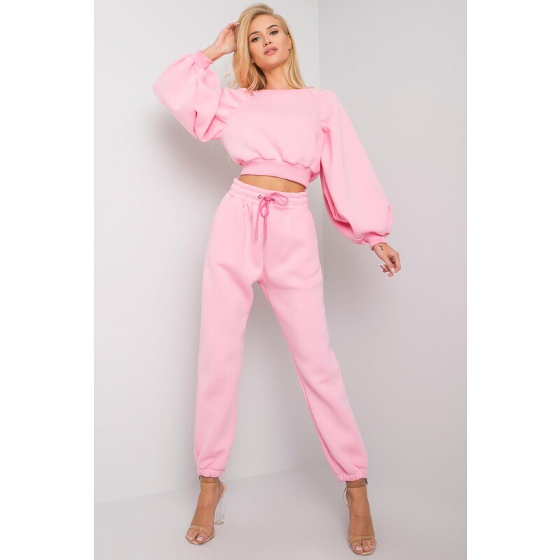 MladaModa Crop-topová tepláková súprava Constanca jasná ružová 33898413