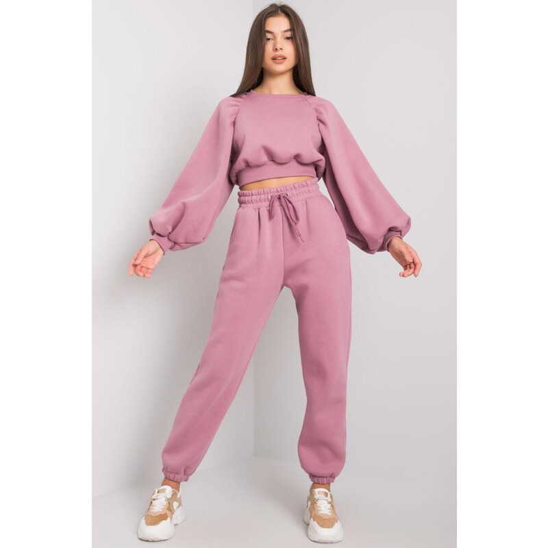 MladaModa Crop-topová tepláková súprava Constanca fialová 33898414