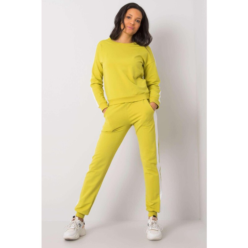 MladaModa Tepláková súprava Aveline s pruhmi farba kiwi 33898507