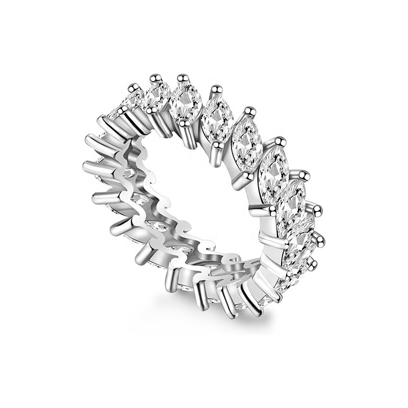 Royal Fashion strieborný rhodiovaný prsteň Trblietavé lístky 41336154