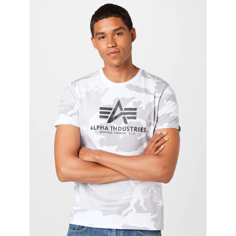 ALPHA INDUSTRIES Tričko kamenná / svetlosivá / čierna / biela