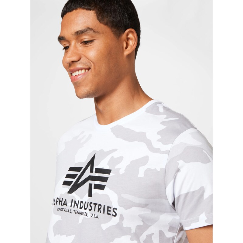 ALPHA INDUSTRIES Tričko kamenná / svetlosivá / čierna / biela