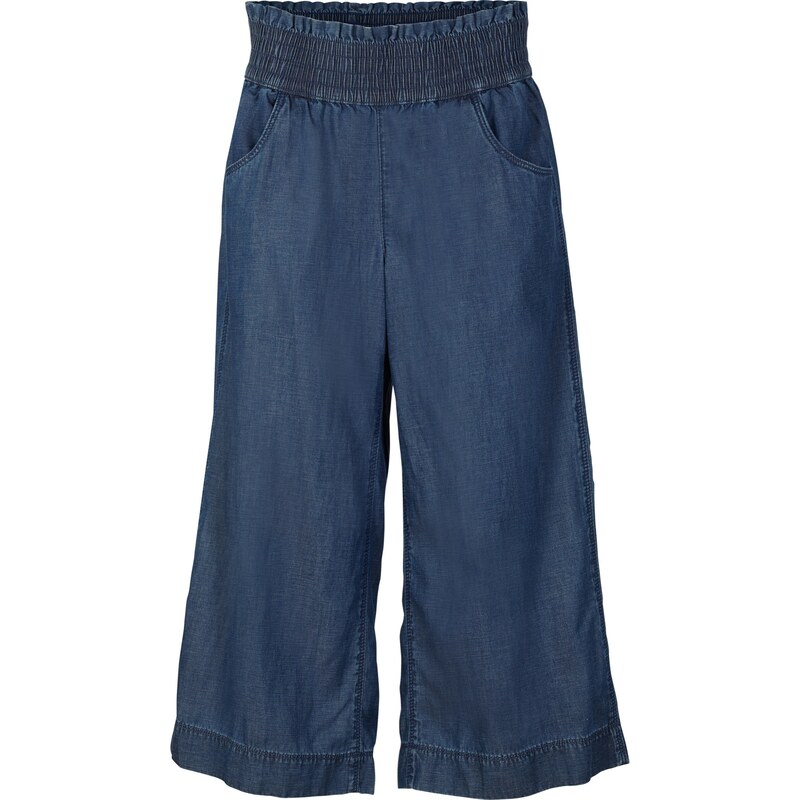 bonprix Nohavice culotte z lyocellu, farba modrá 44882043