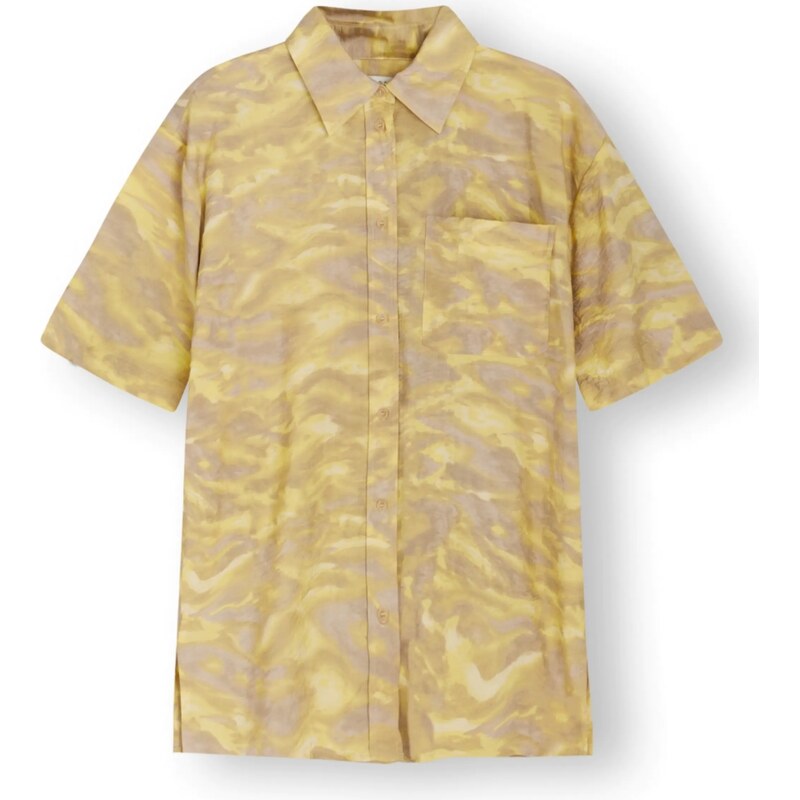 NORR Blúzka Alyssa tmavobéžová / pastelovo žltá / svetložltá / 54230015